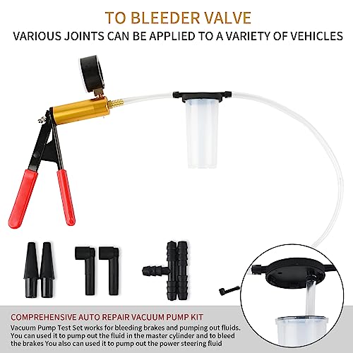 Hand Held Vacuum Pump Brake Bleeder Kit with Hand Vacuum Pump and Adapters One-Man Brake Bleeding System Applyto Bike,Motorcycle, Car, Truck Brake Clutch Bleeder Tool, blue