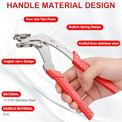 Car Clip Pliers, Clip Removal Tool with Spring-Loaded Lever for Auto Trim & Fastener Removal, Easily Remove Fasteners, Clips, and Rivets, Damage-Free Interior & Exterior Disassembly Tool