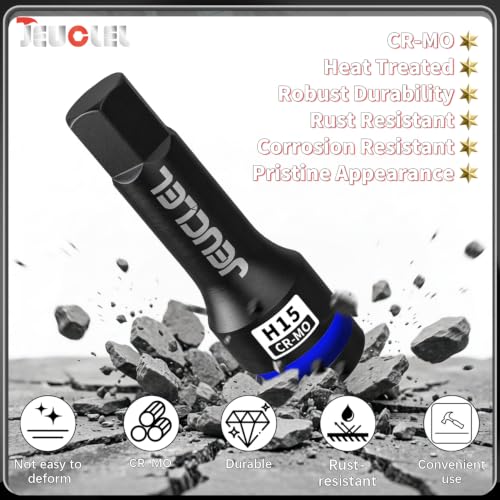 15mm Hex Impact Bit Socket, H15 1/2" Drive Allen Socket, Cr-Mo | 3-Inch, Lengthen Hex Screwdriver Adapter for Electric Ratchet Wrenches Fastening Screws, Socket Wrench, Head Drill - size: 1PC | H15 15MM