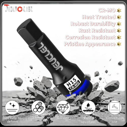 15mm Hex Impact Bit Socket, H15 1/2" Drive Allen Socket, Cr-Mo | 3-Inch, Lengthen Hex Screwdriver Adapter for Electric Ratchet Wrenches Fastening Screws, Socket Wrench, Head Drill - size: 1PC | H15 15MM