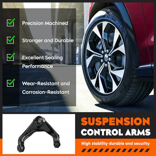 13Pcs Front Upper Control Arms Suspension Kit Fit for GMC Sierra Yukon XL 2500 & for Chevrolet Avalanche Silverado Suburban & for Hummer H2 2001-2006, with Sway Bar End Links Tie Rod Ends