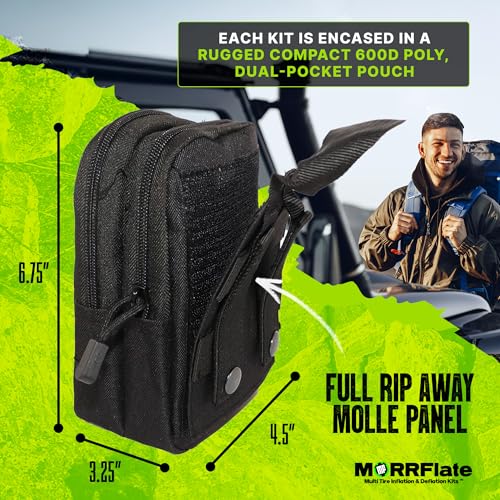 MORRFlate Ultimate 4x4 Tire Plug Kit Heavy Duty Professional Off-Road Tire Repair Kit Includes 50 Vulcanizing Plugs, All-Metal Tools, 4 Replacement Valve Stems, Rip-Away Molle Bag and Accessories