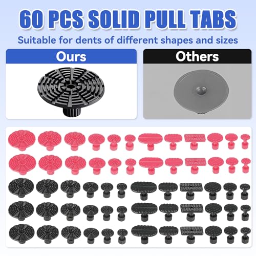 117 PCS Professional Paintless Dent Repair Kit, Car Dent Remover with Golden Lifter, Bridge Puller, Slide Hammer & Suction Cups for Auto Body Dents, Hail Damage, Door Dings, Creases