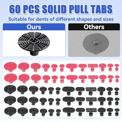 117 PCS Professional Paintless Dent Repair Kit, Car Dent Remover with Golden Lifter, Bridge Puller, Slide Hammer & Suction Cups for Auto Body Dents, Hail Damage, Door Dings, Creases
