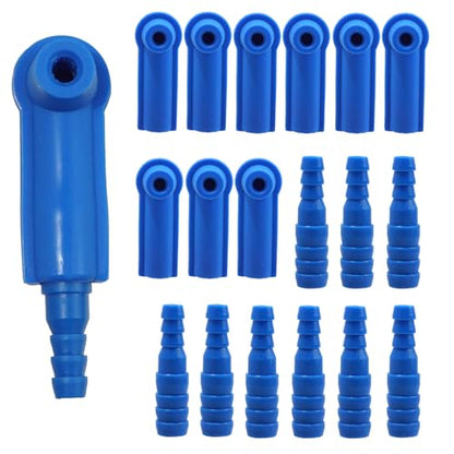 10 Sets Brake Bleeder Kit Connector, One Way Check Valve Hose Adapters for Brake Fluid Air Change Vacuum Bleeding Bottle Joint Fit Car SUV Truck Hydraulic Systems (Blue)