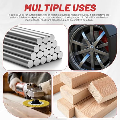 8 Inch Buffing Wheel Kit for Angle Grinder, 9PCS Airway Polishing Wheel Set with Polishing Compounds, Metal Buffing Pads for Stainless Steel Aluminum Chrome Car Polishing, 5/8" Arbor Hole