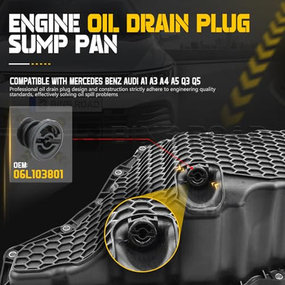 1 Set Car Engine Oil Drain Plug with Install Tool Compatible with Audi A1 A3 A4 A5 Q3 Q5 Volkswagen Golf GTI (Replaces 06L103801) - color: 1 Set