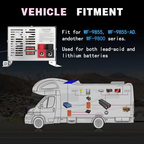 𝟐𝟎𝟐𝟔 𝐔𝐩𝐠𝐫𝐚𝐝𝐞 WF-9855 55 Amp RV Power Converter - Replacement for WF-9855-AD & 9800 Series, 3-Stage Smart Charger for Lead-Acid/Lithium Batteries, 5-Year Warranty