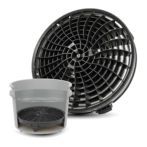 DETAIL GUARDZ Dirt Lock Car Wash Insert – Bucket Filter for 3–8 Gallon Round Pails – Traps Debris, Prevents Swirl Marks – Self-Locking Rubber Grips, Venturi Flow, Cleaning Tool (Black) - color: Black