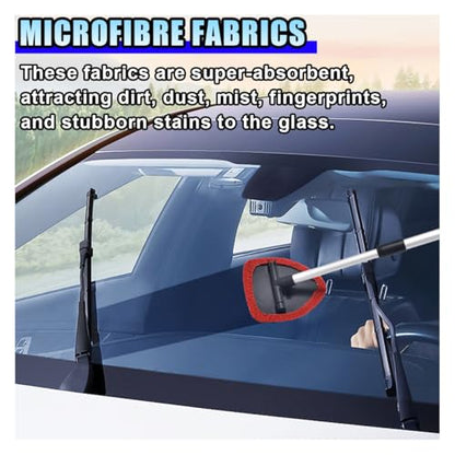 20PCS Microfiber Cloths for Car Windshield Cleaning Tool, Replaced Glass Cleaning Clothes, Interior Auto Window Cleaner Washing Bonnets, Washable & Reusable Microfiber Pads Cover Kit (Triangular) - size: Triangular