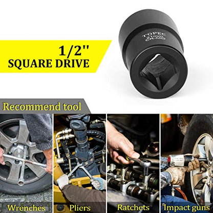 Topec 19mm Lug Nut Remover, Wheel Lock Removal Kit for Stripped Bolt & Rounded Nut, 1/2" Drive - style: 19MM