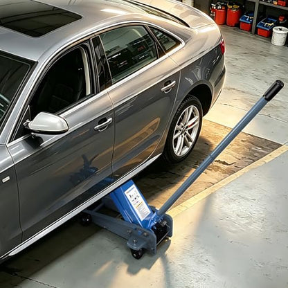 LARBANKE 3 Ton (6,600 lbs) Heavy Duty Steel Floor Jack, Hydraulic Service Jack with Unique Reflective Tape, Rapid Lifting Range 5.31" to 18.11" for Sedans, Coupes, Compact SUVs and Pickups