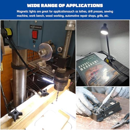 Dimmable LED Magnetic Work Light for Sewing Machine | Flexible Gooseneck, For Lathe Drill Press Workbench, bandsaw light - style: Dimmable Magnetic Light