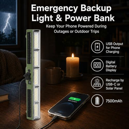 Professional Underhood Work Light, Slim LED Mechanic Light Bar with Heavy-Duty N52 Magnets, 7500mAh Rechargeable Automotive Repair Light for Engine Bay, Chassis, Shop