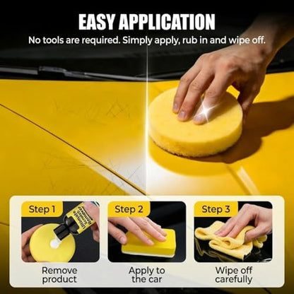Car Scratch Remover, 3.53 Fl Oz Car Paint Repair Paste, Car Paint Polishing Compound, Quick Fix for Deep Scratches, Universal Scratch Removal Wax with Sponge, Works for All Vehicle Paint Colors (2)