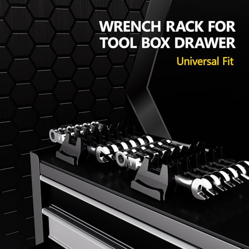 WAENLIR 48PCS Magnetic Modular Wrench Organizer Set-Tool Drawer Storage Rack with Metric&SAE Labels, Wrench Holder with Magnet, Perfect Tool Gift for Men, father, boyfriend, DIYers & Mechanics (Red) - color: Red