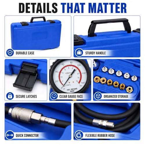 Transmission/Engine Oil Pressure KIT, Capable of Both Static and On-Road Testing, High/Low (0-400psi/0-100psi), 72" Hose, 13pc Adapters - size: Oil Pressure Kit
