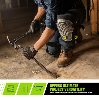 AWP Gel Pro Comfort Hinge Knee Pads | Dual Gel/Foam Padding + Comfort Hinge Design | Non-Marring Cap, Breathable Straps | Jobsite Knee Protection for Flooring, Construction & Landscaping - size: 1 Pair, style: Gel Pro Foam Padding Knee Pads