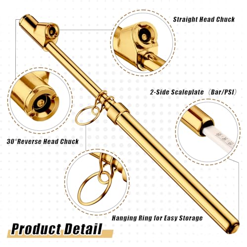 Tallew 10 Pack Dual Head Tire Pressure Gauge Heavy Duty Air Pressure Tire Gauge for Auto Truck Car RV Van Gage Range 10-150PSI, 1-10Bar (Gold) - color: Gold