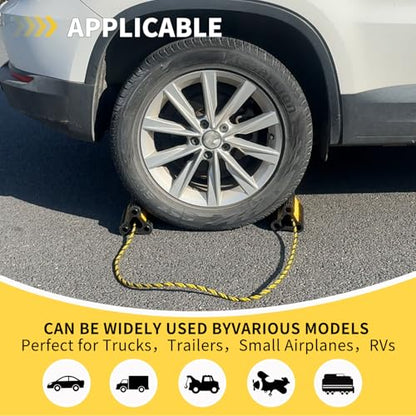 RV Wheel Chocks for Trailers Camper Trucks and Small Aircraft Wheel Chock 2Pair4Pack Wheel Chock Block with 3 Reflective Strips Versatile Heavy Duty Solid Rubber Wheel Immobilizers & Chocks - size: 6.21"2pair4pack