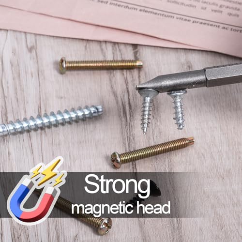 12Pcs Magnetic Screwdriver Bit Set, 1/4 Inch Hex Shank Flat Head Slotted Drill Bits, 2 Inch Length Screwdriver Bits SL2 SL2.5 SL3 SL4 SL5 SL6 for Power Drill Impact Driver