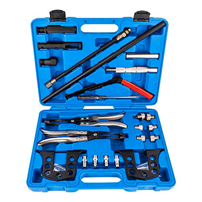 Valve Spring Compressor Tool Cylinder Head Service Set Universal Overhead Engine Valve Spring Removal and Installer Kit for 8 16 24 Valve OHV OHC DOHC Engines Automotive Repair