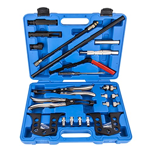 Valve Spring Compressor Tool Cylinder Head Service Set Universal Overhead Engine Valve Spring Removal and Installer Kit for 8 16 24 Valve OHV OHC DOHC Engines Automotive Repair
