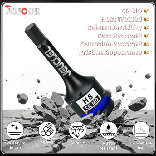 8mm Hex Impact Bit Socket, H8 1/2" Drive Allen Socket, Cr-Mo Steel | 3-Inch, Lengthen Hex Screwdriver Adapter for Electric Ratchet Wrenches Fastening Screws, Socket Wrench, Head Drill - size: 1PC | H8 8MM