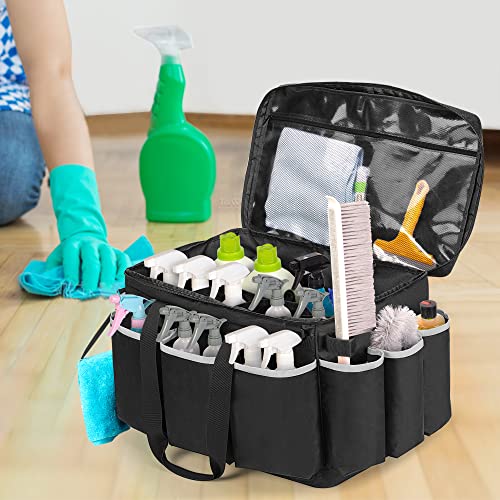 HODRANT Extra-Large Detailing Bag with Waterproof EVA Hard Bottom | Detail Supplies Organizer for Polisher, Bottles & Detailing Kit, Car Care Tools Tote with Lid & Shoulder Strap, Patent Design