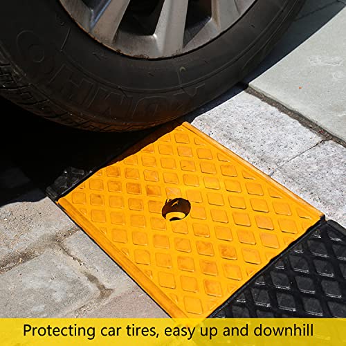 Nisorpa 2'' Rise Rubber Curb Ramp 22000lbs Heavy Duty Loading Threshold Ramp 10 Ton Driveway Ramp Car Slope Ramps for Loading Dock Motorcycles Warehouse Sidewalk Wheelchair Shed Garage