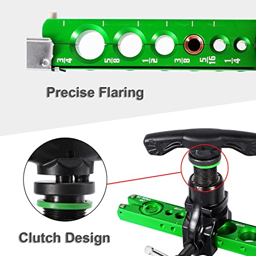 Bonvoisin Flaring Tool Kit 1/4”-3/4” HVAC Single Flare Tool 45° 45° Eccentric Tube Flaring Tool with Pipe Cutter for Copper Aluminum Tubing (5 in 1 Kit) - color: 5 in 1 Kit