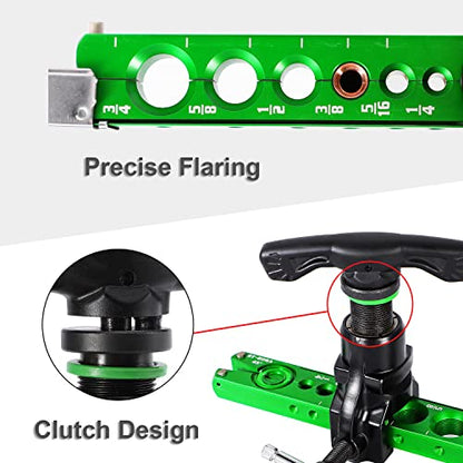 Bonvoisin Flaring Tool Kit 1/4”-3/4” HVAC Single Flare Tool 45° 45° Eccentric Tube Flaring Tool with Pipe Cutter for Copper Aluminum Tubing (5 in 1 Kit) - color: 5 in 1 Kit