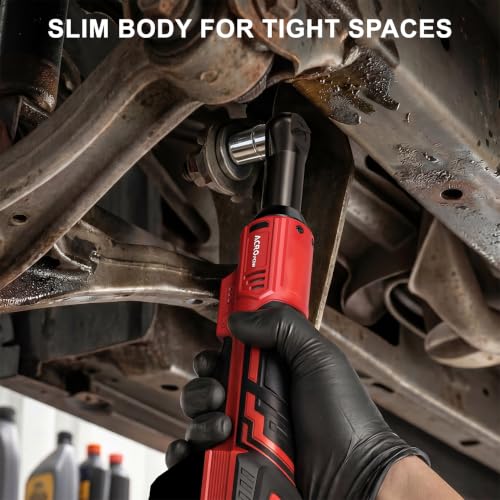 3/8" Cordless Ratchet Wrench, For Milwaukee 18V Battery | 45Ft-Lbs Extended Electric Ratchet, Variable Speed, 1/4" Adapters & 3" Extension Bar, Bare Tool Only