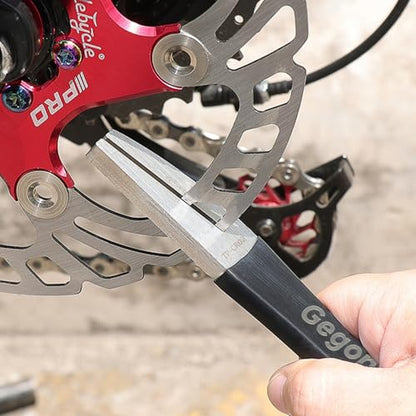 Bicycle Disc Rotor Truing Fork Tool Kit - Bicycle Brake Pad and Rotor Alignment - Steel Rotor Adjustment Tool for Mountain Road Bike Calibration,(Black)