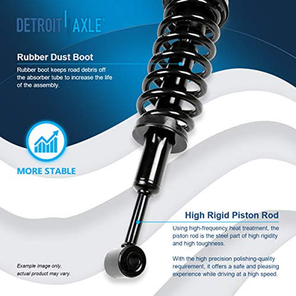 Detroit Axle - 2 Front Struts for 2006-2010 Ford Explorer Mercury Mountaineer Complete Struts w/Coil Spring 2007 2008 2009 Replacement Suspension Ready Strut Shock Assembly - size: 171124 x2/PAIR