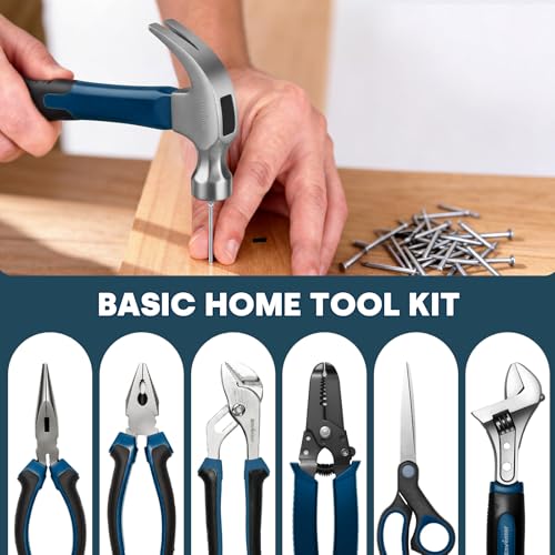 Enventor Tool Set, 220-Piece Home Tool Kit with Toolbox, Wrench and Hand Tools for Home Repairs, Auto Maintenance, DIY & General Use,Household Repair Tools for Men & Women, Blue - color: Blue