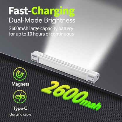 LETOUR LED Tube Magnetic Light Bar Work Lights 2000 Lumens 2600mAh 5 Lighting Options Camping Lantern USB Rechargeable Portable Battery Powered Lights with 2 Magnets Endurance for 40 Hours - size: 6.1in