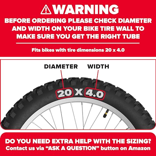 Ultraverse 20x4.0, 24x4.0, 26x4.0, 20x3.0, 26x3.0, 16x4.0/3.0, Inner Tubes | Schrader Valve, Ideal for Mountain Bikes & E-Bikes with Fat Tires, Durable & Reliable 2 Pack with Tire Levers - size: 20 inch x 4.0