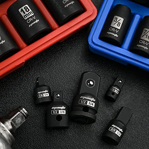 EPAuto 5 Pieces - Impact Socket Adapter and Reducer Set, Cr-V - size: Adapter and Reducer Set