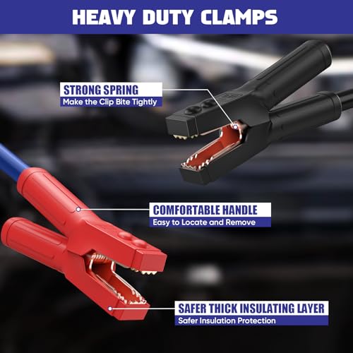 EXTRESPO 2/0 Gauge 30 FT Heavy Duty Jumper Cables, 1500Amp Quick Connect Booster Cables for 12V & 24V Cars, SUVs and Trucks, Kit with Carry Case, Gloves, Brushes - size: 00 Gauge 30 FT