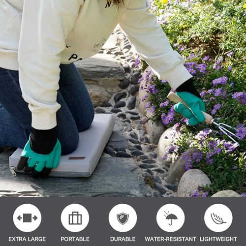 HappyPicnic Waterproof Garden Kneeling Pad - 2" Thick Soft Foam Kneeling Mat for Gardeners with Handle & Removable Cover, Knee Support for Bathing, Grey - color: Grey