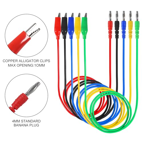30pcs Back Probe Kit Banana Plug to Copper Alligator Clips Automotive Test Leads Set, Insulation Wire Piercing Probes, Back Probe Pins Test Wires for Car Repairing Diagnostic Circuit Testing