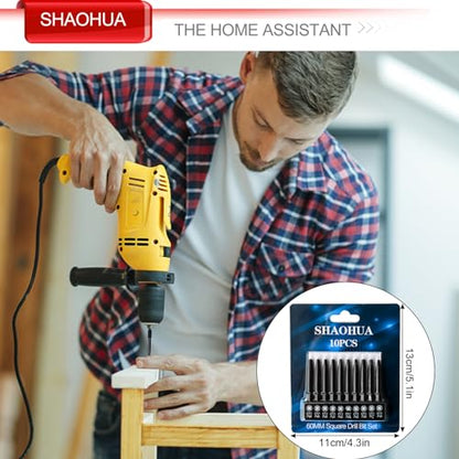 10PCS SQ2 Square Screwdriver Bits, 2.3" Long Magnetic Heads Square Drive Bits, 1/4" Diameter Hex Head Square Allen Wrench Drill Bit Set for Repair Furniture - style: C. Square Screwdriver Bits