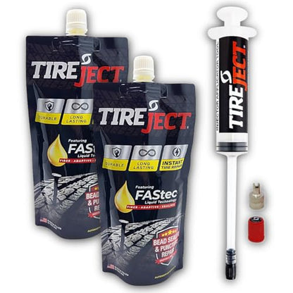 TireJect Full-Size Truck/SUV Instant Tire Repair Sealant Kit (2-Pack with Injector) - Seal Punctures & Bead Leaks - size: Full-size Truck, SUV (2-pack)