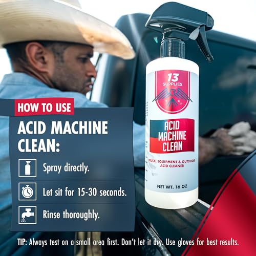 Heavy Duty Wheel Cleaner and Water Spot Remover for Cars, 16 oz | Oil Film Remover, Acid Machine Cleaner, For Car Paint, Glass, and Metal, Multi-Purpose Hard Water Stain Remover