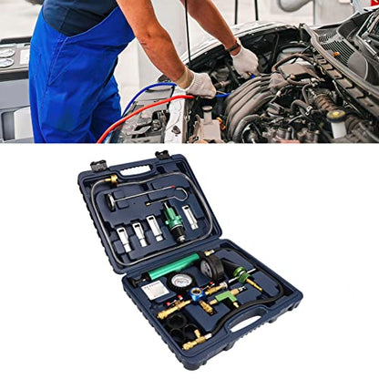 Coolant System Refiller Kit, Radiator Pressure Tester Pneumatic Vacuum Cooling System Purge Refill Kit, Universal Automotive Water Leak Test and Coolant Fill Tool Set