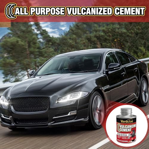 Chemical Vulcanizing Cement, Clear Tire Repair Glue, All Purpose Rubber Cement, Heavy Duty Tire Patch Kit with Brush Top Can for Car, Motorcycle, Bike, 8.5Oz - size: 8.5FL.Oz