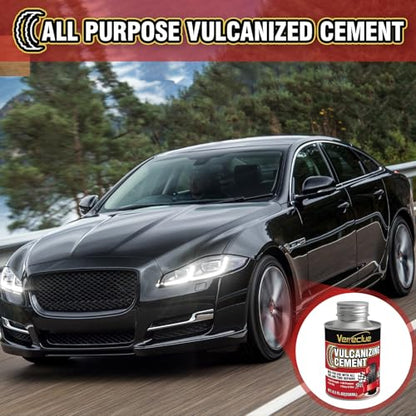 Chemical Vulcanizing Cement, Clear Tire Repair Glue, All Purpose Rubber Cement, Heavy Duty Tire Patch Kit with Brush Top Can for Car, Motorcycle, Bike, 8.5Oz - size: 8.5FL.Oz