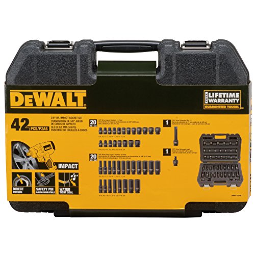 DEWALT Impact Socket Set, Combination, SAE/MM, 3/8-Inch Drive, 42-Piece (DWMT19248) - style: 3/8" Drive