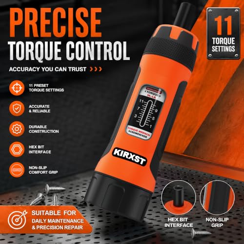 31 PCS 1/4" Drive Torque Screwdriver, 1-11 Inch Pounds Torque Screwdriver Set with S2 Bits and Socket Adapter for Maintenance, Screwdriver Set for Tools, Bike Repairing and Mounting - size: 1-11inch.S